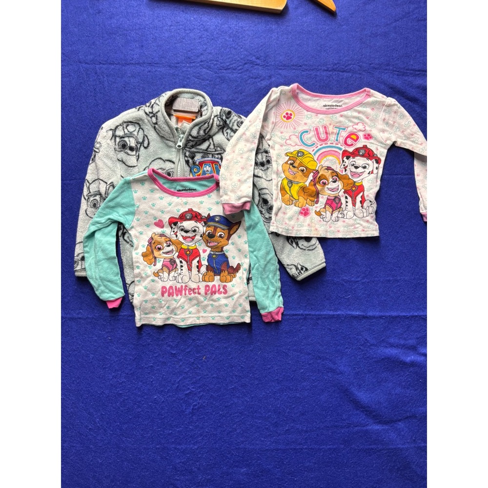 Paw Patrol Toddler Nickelodeon Jacket and Pajama Tops 3pc Set 2T Multicolor